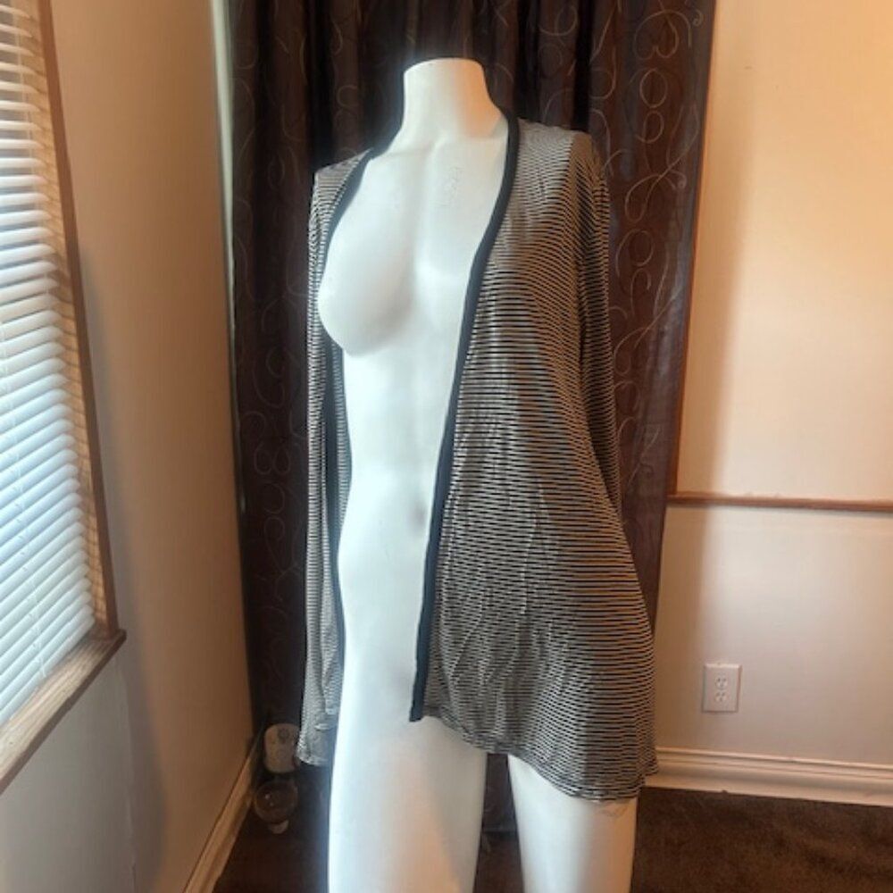 Old Navy Black/Gray stripe open cardigan, size XXL